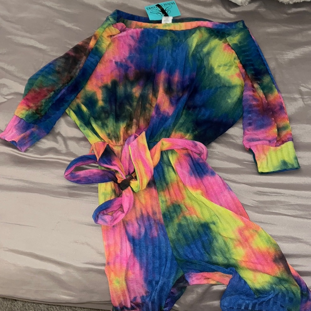 Tie Dye Romper - Off shoulder/Never Worn